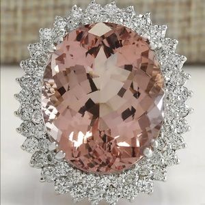 NEW MORGANITE 925 SILVER RING